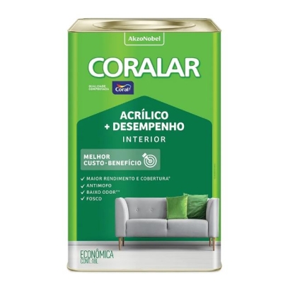 Tinta Acrílica Coralar Oceano Fosco 18L Coral