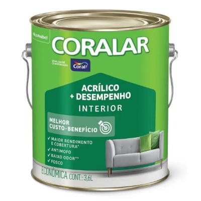 Tinta Acrílica Coralar Palha 3,6L