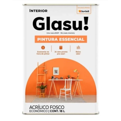 TINTA ACRILICA GLASU ESSENCIAL BRANCO FOSCO 18LT