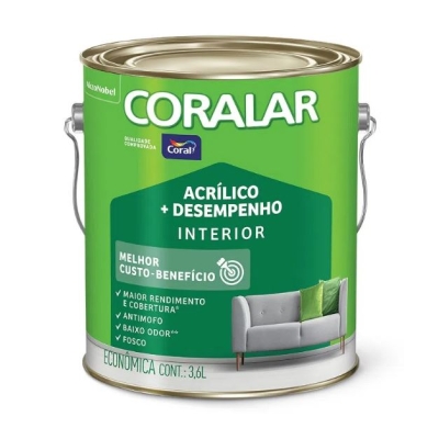 Tinta Acrílica Coralar Branco Fosco 3,6L Coral