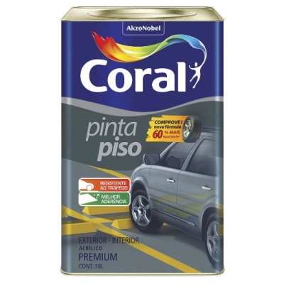 TINTA PINTA PISO CORAL CINZA ESCURO 18LTS