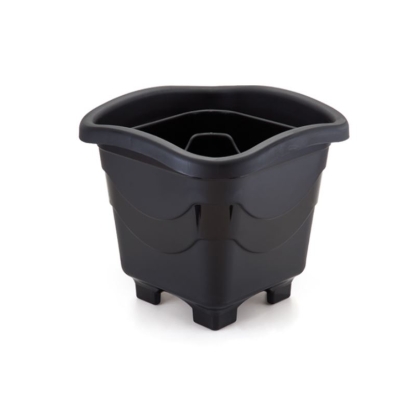 Vaso Plástico Quadrado Preto 22cm 