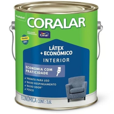 Tinta Latex Coralar + Econômico Branco 3,6L Coral