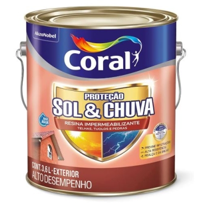 RESINA SOL&CHUVA CORAL INCOLOR 3,6L