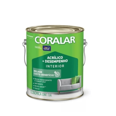 Tinta Acrílica Fosca Econômica Coralar Interior Verde Kiwi 3,6L Coral