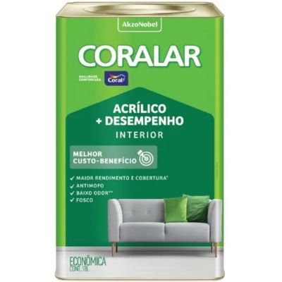 Tinta Acrílica Coralar Laranja Maracatú 18L Coral