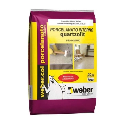 Argamassa Colante P/ Porcelanato Cinza 20kg Quartzolit