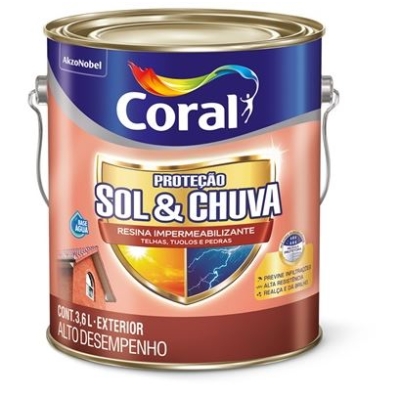 Resina Impermeabilizante Sol & Chuva Cerâmica Onix 3,6L Coral