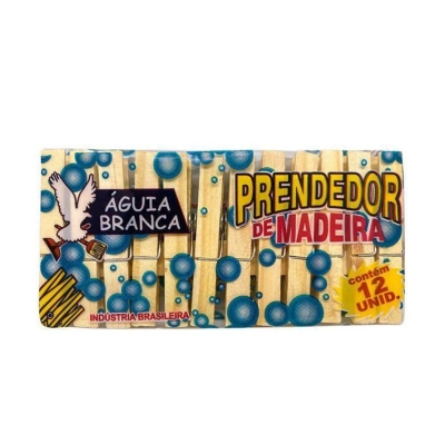 Prendedor P/ Roupa de Madeira Aguia Branca