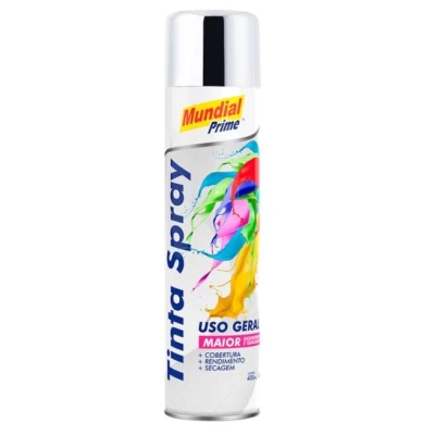 Tinta Spray Metálica Cromado 400ml Mundial Prime