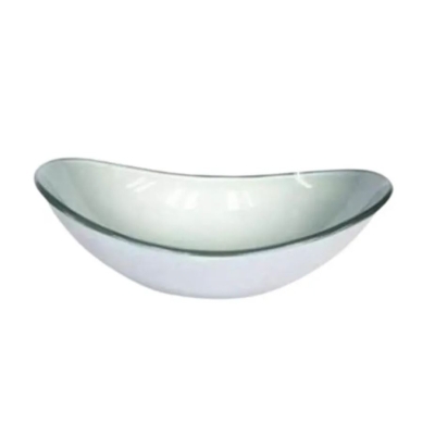 Cuba de Vidro Oval Prata 38cm Vmex